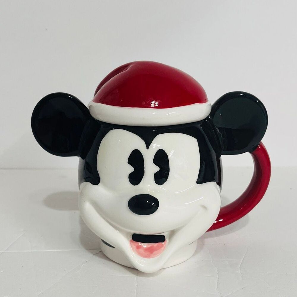 Disney Mickey Mouse With Santa Hat Mug 18 Ounce